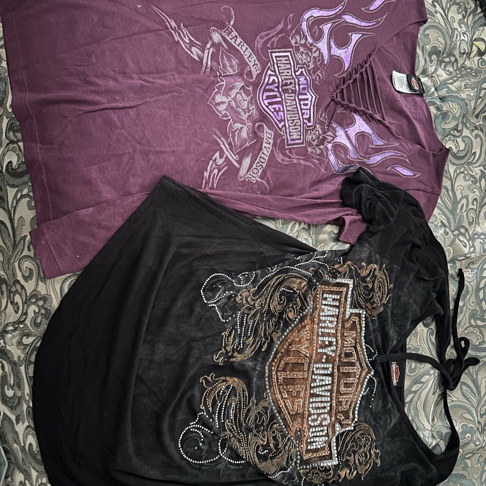 Harley-Davidson Purple & Black Women's Graphic Tees